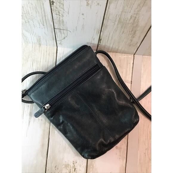 GENUINE ILI NEW YORK Leather Bag Purse Cross Body Dark Green Adj. Strap … - Picture 9 of 13